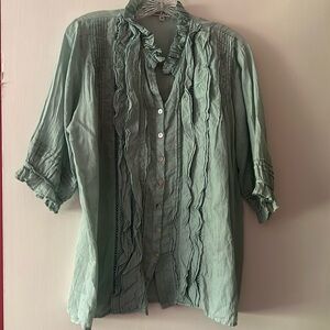 J P & Mattie medium blouse in turquoise